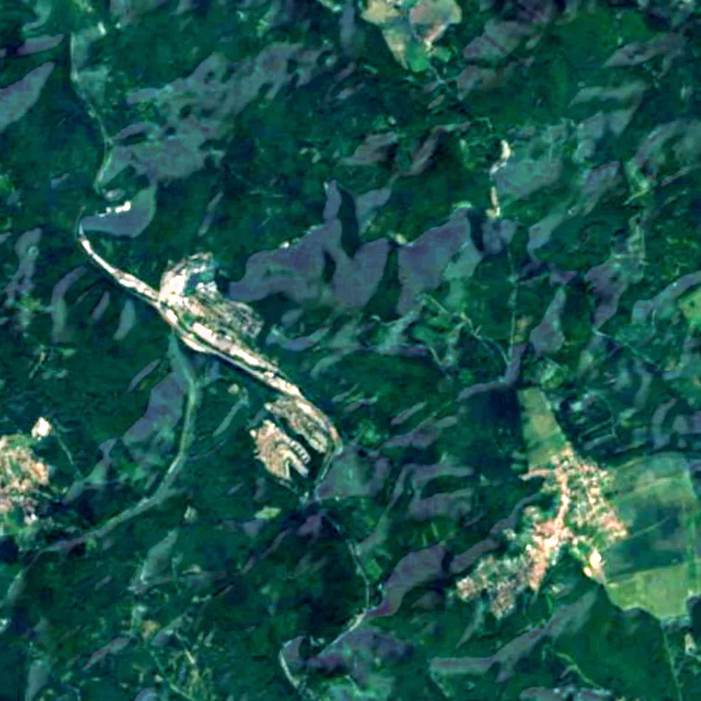 Alexandrova rozhledna seen from above (Sentinel-2)