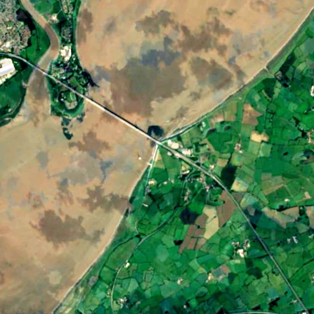 Aust Cliff seen from above (Sentinel-2)