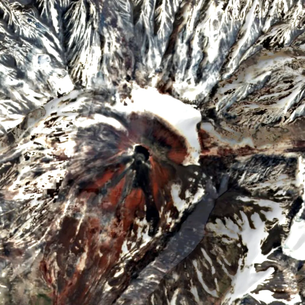 Avachinsky seen from above (Sentinel-2)