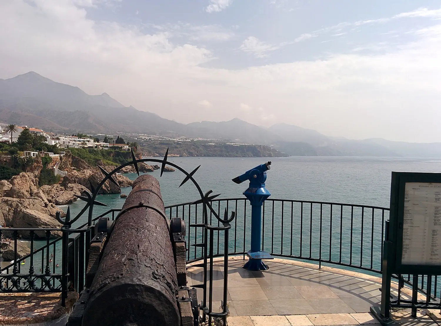 Canon at Balcòn de Europa in Nerja, Spain