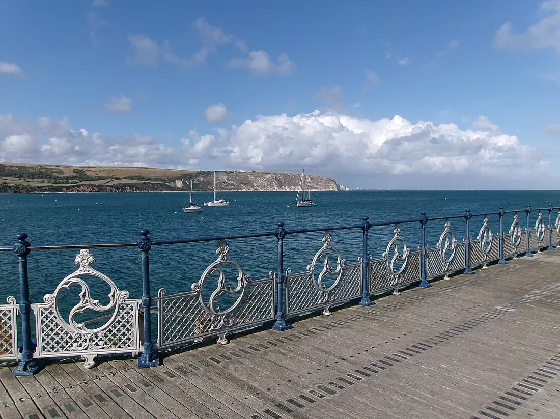 View towards Ballard Cliff from Swanage Pier, Dorset, England 02