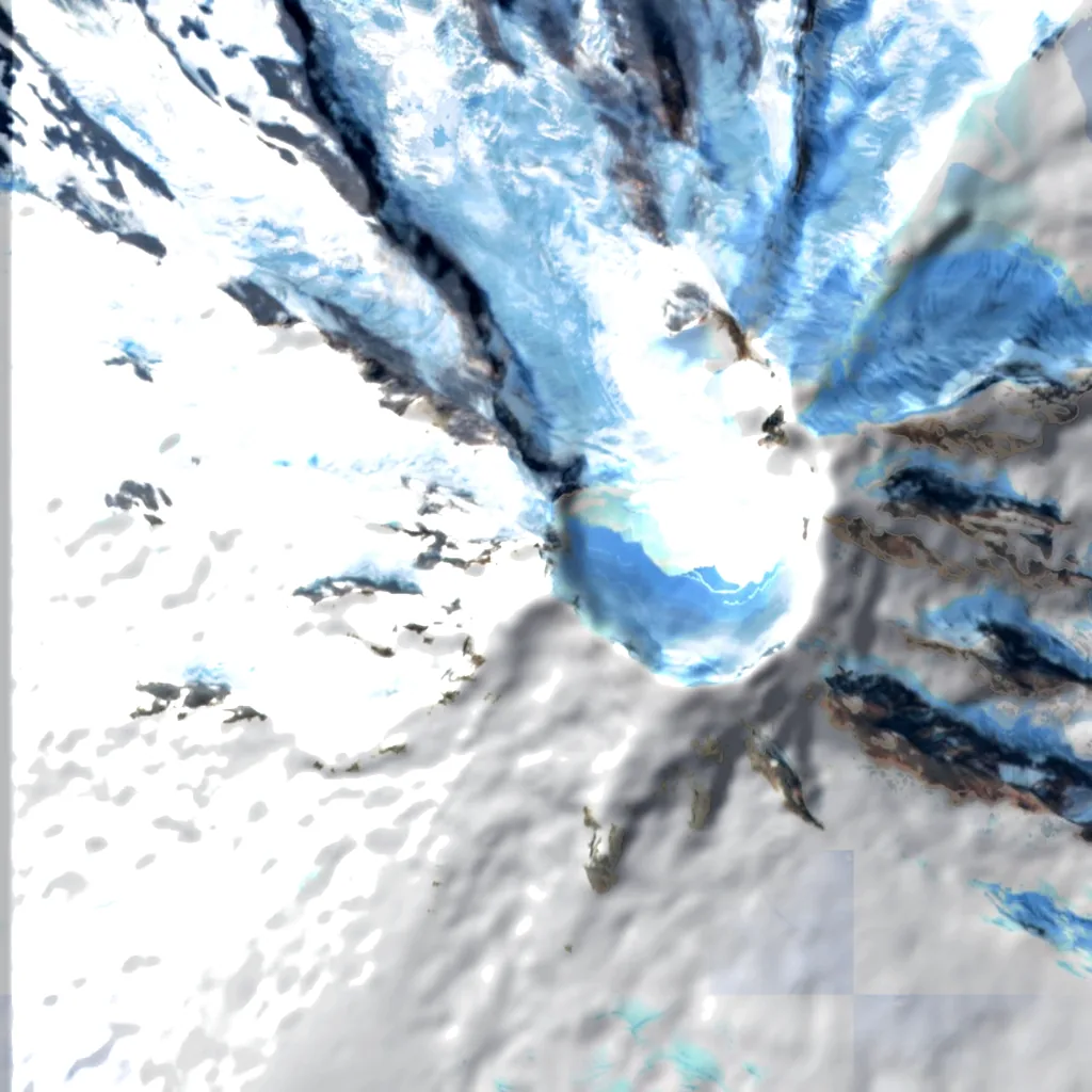 Beerenberg seen from above (Sentinel-2)
