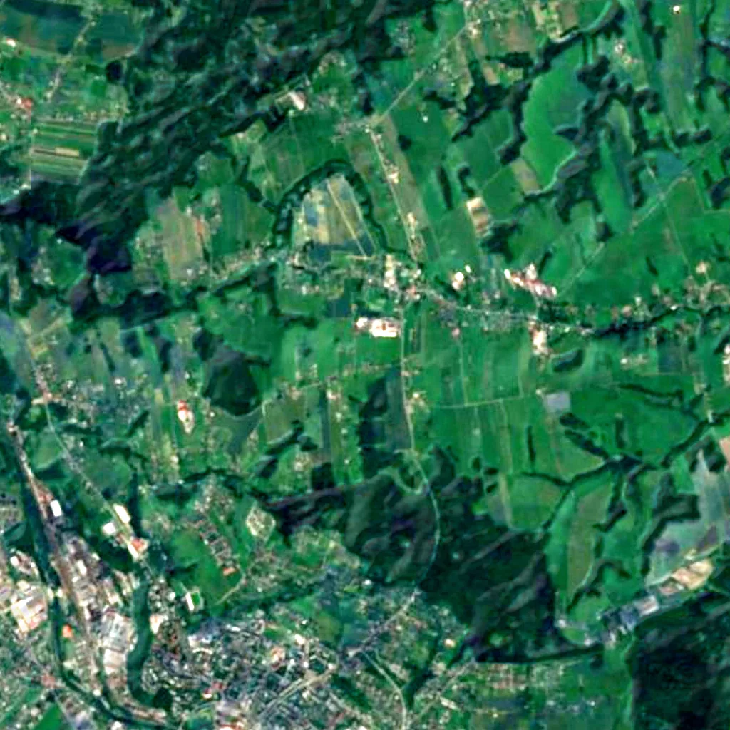 Bezručova vyhlídka in Sedliště seen from above (Sentinel-2)
