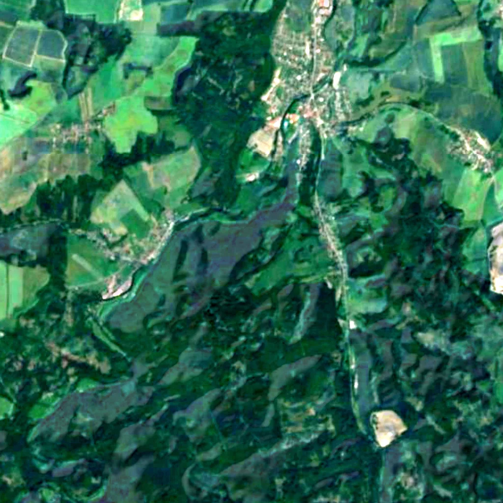 Bezruč's Viewpoint seen from above (Sentinel-2)