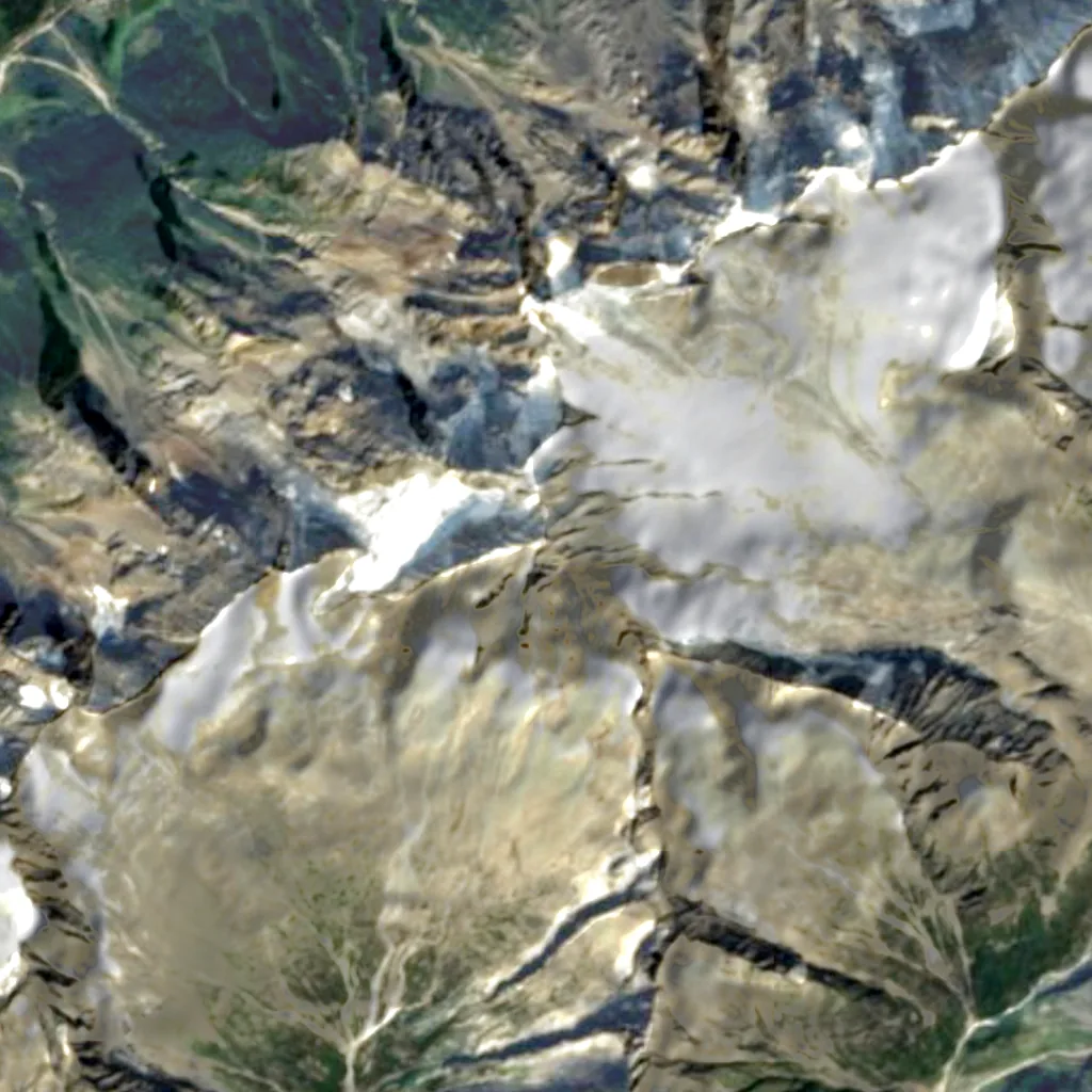 Bietschhorn seen from above (Sentinel-2)