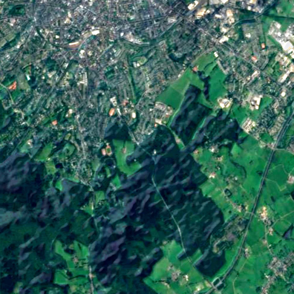 Bismarck Tower (Aachen) seen from above (Sentinel-2)