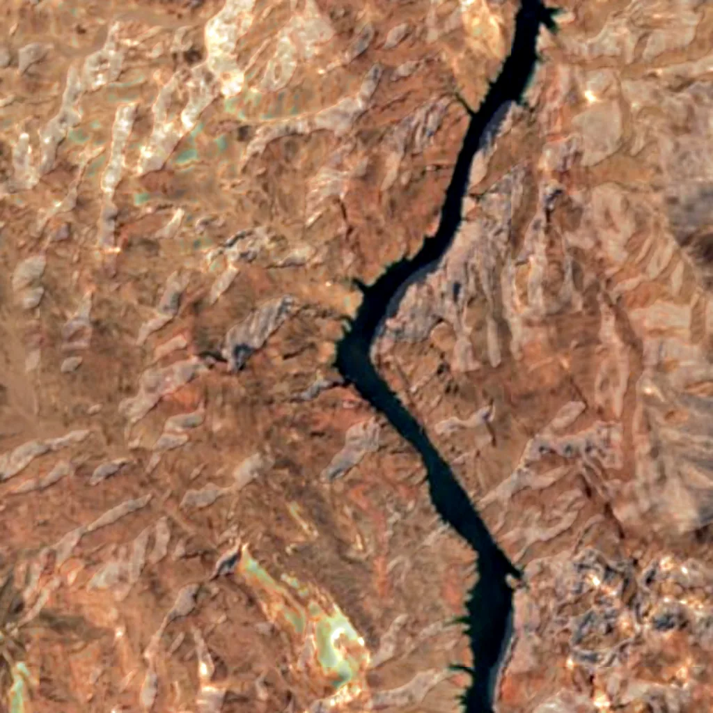 Black Canyon of the Colorado seen from above (Sentinel-2)