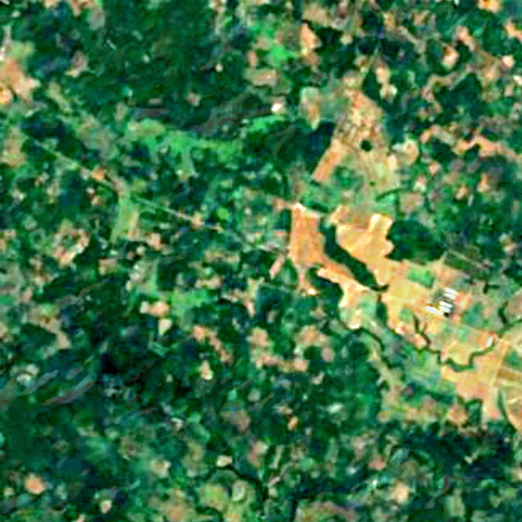 Bolaven Plateau seen from above (Sentinel-2)