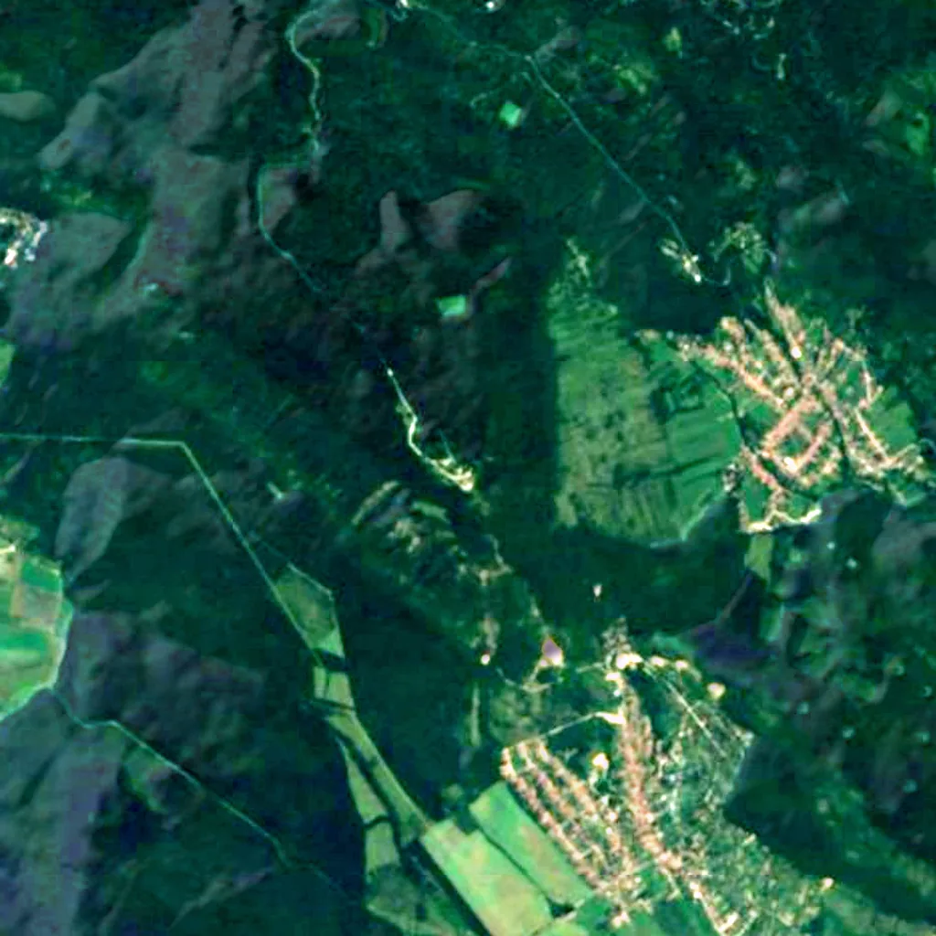 Boldog Özséb Observation Tower seen from above (Sentinel-2)