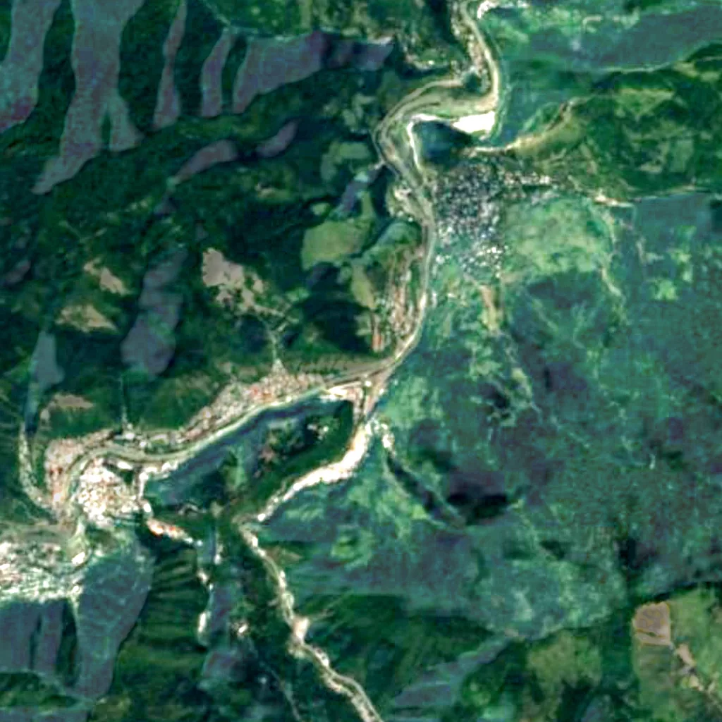 Borjomi Gorge seen from above (Sentinel-2)