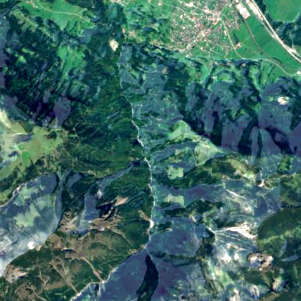 Buderhoehe seen from above (Sentinel-2)