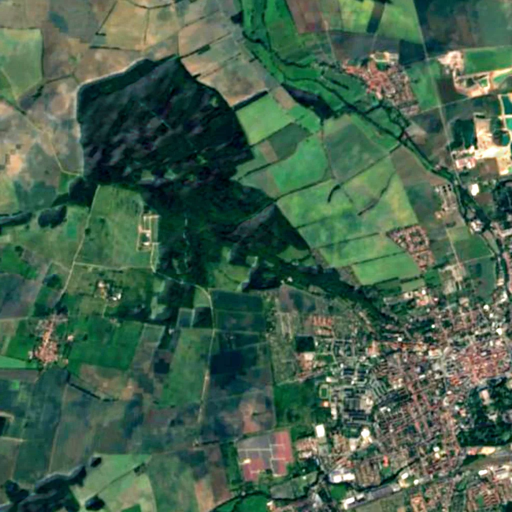 Bürgerturm (Gotha) seen from above (Sentinel-2)