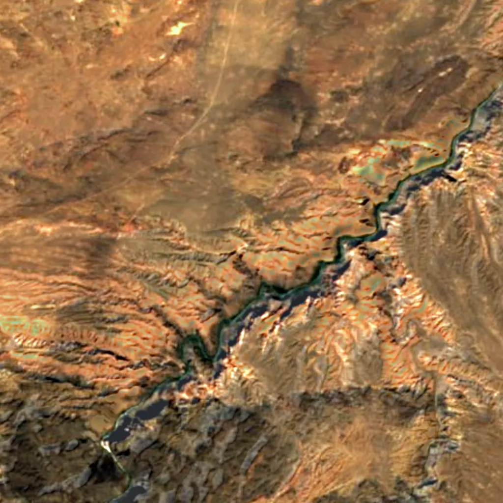 Charyn Canyon seen from above (Sentinel-2)