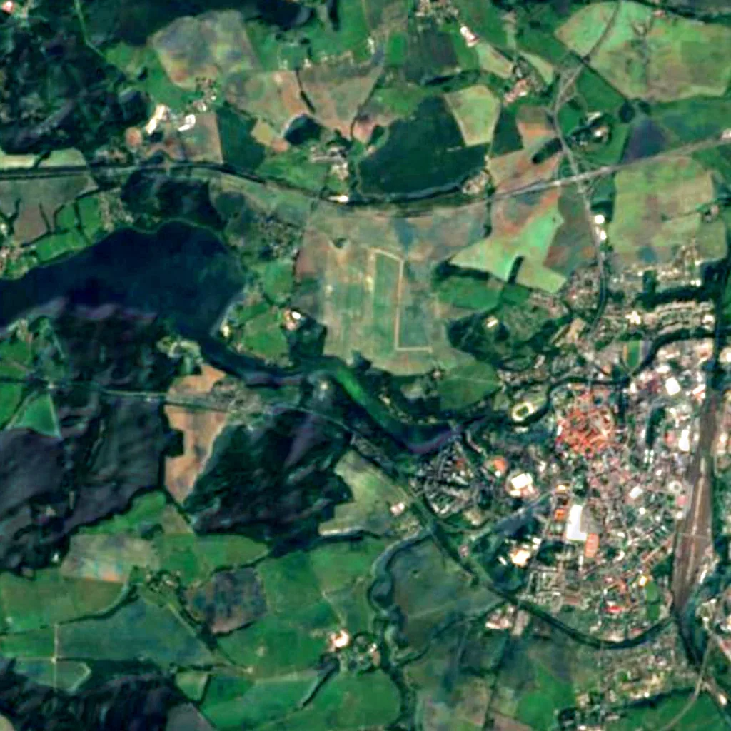 Chebská stráž seen from above (Sentinel-2)