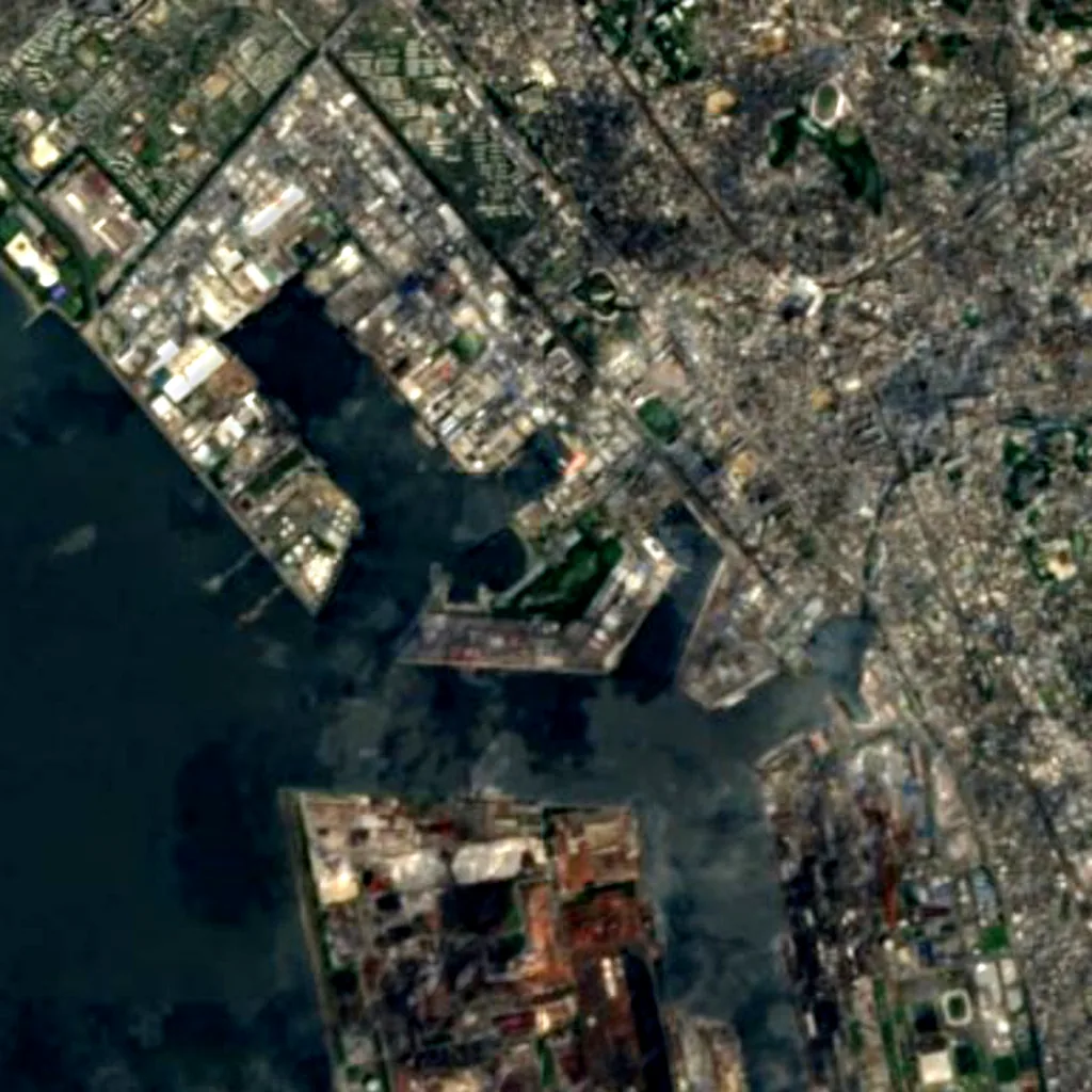 Chiba Port Tower seen from above (Sentinel-2)