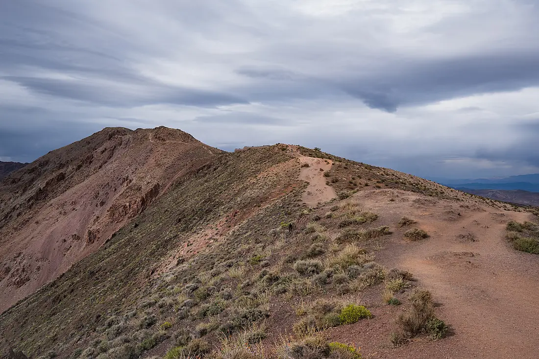 Ridge at Dante's View under a stormy sky, Death Valley National Park, California