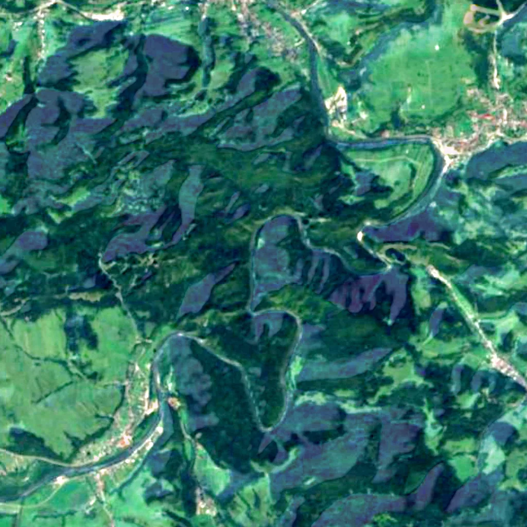 Dunajec River Gorge seen from above (Sentinel-2)