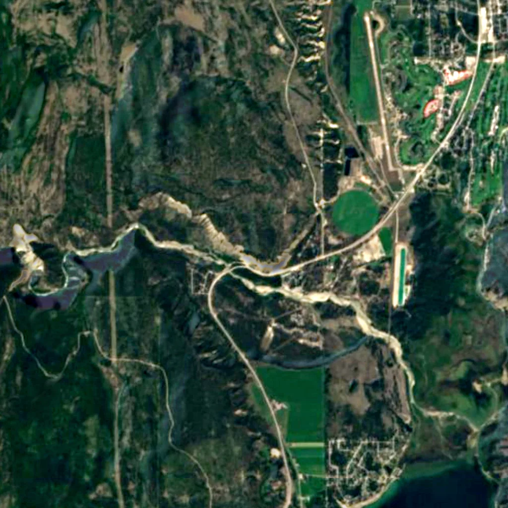 Dutch Creek Hoodoos seen from above (Sentinel-2)