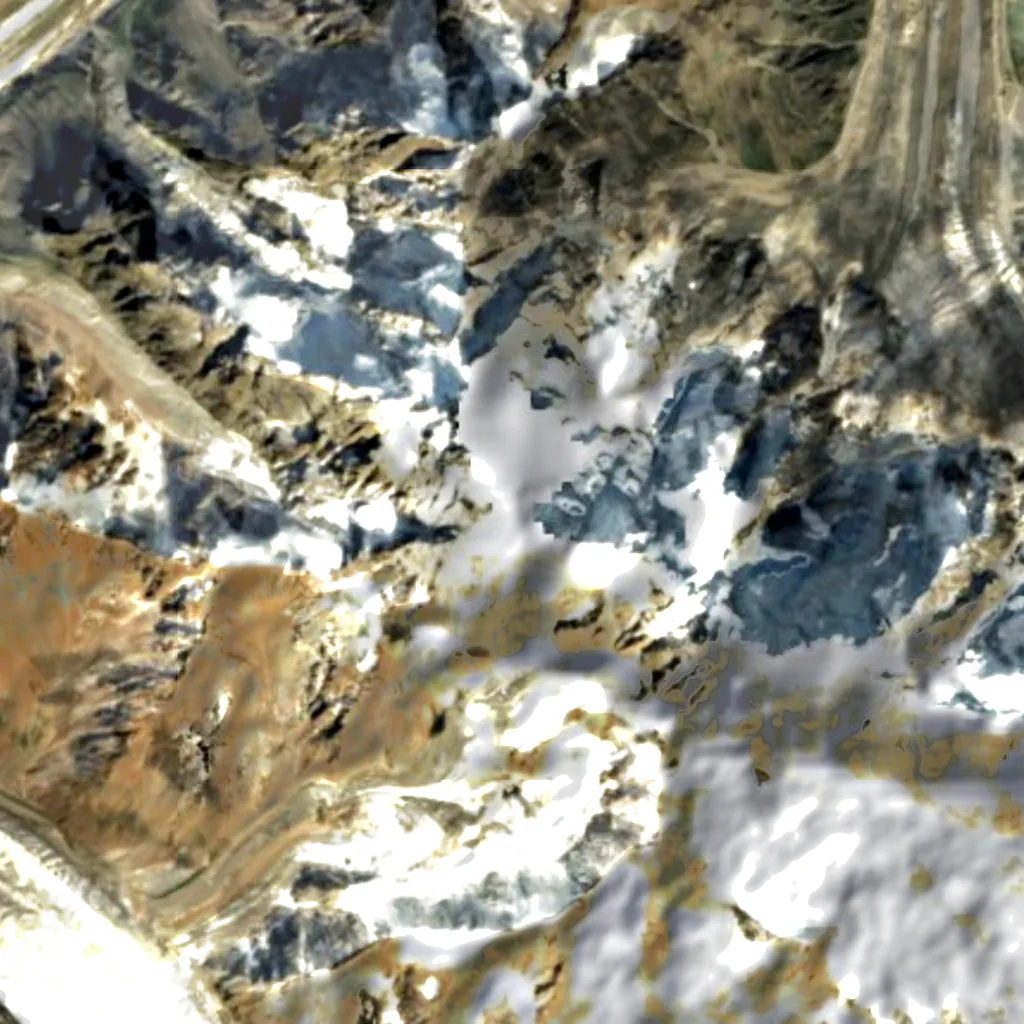 Dykh-Tau seen from above (Sentinel-2)