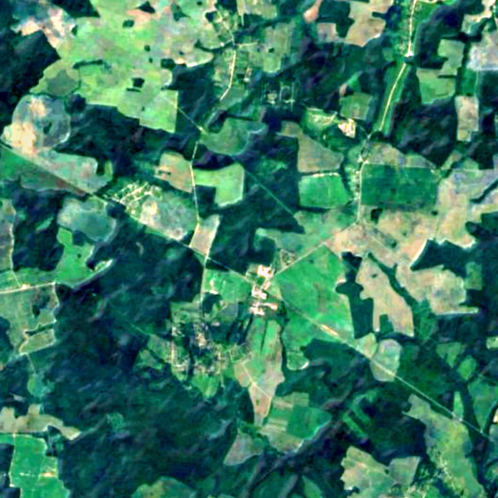 Dziaržynkaja hara seen from above (Sentinel-2)