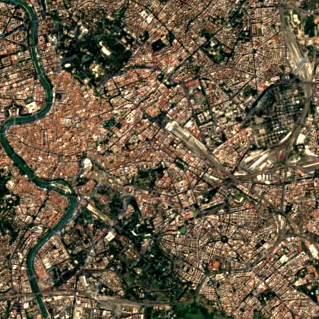 Esquiline Hill seen from above (Sentinel-2)