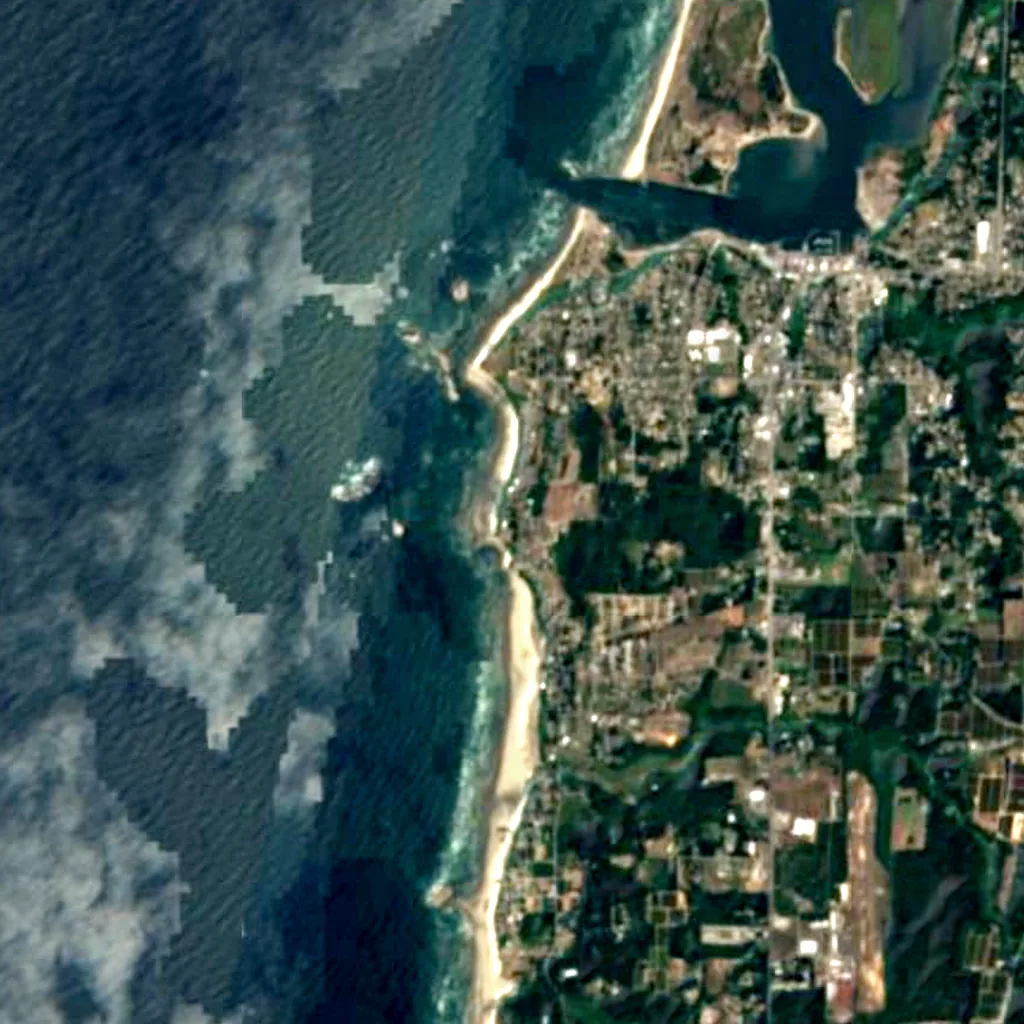 Face Rock State Scenic Viewpoint seen from above (Sentinel-2)