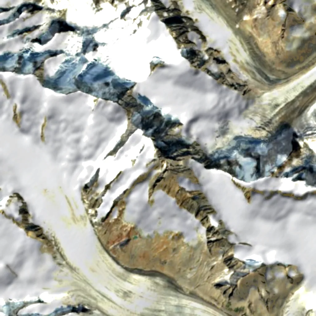Finsteraarhorn seen from above (Sentinel-2)