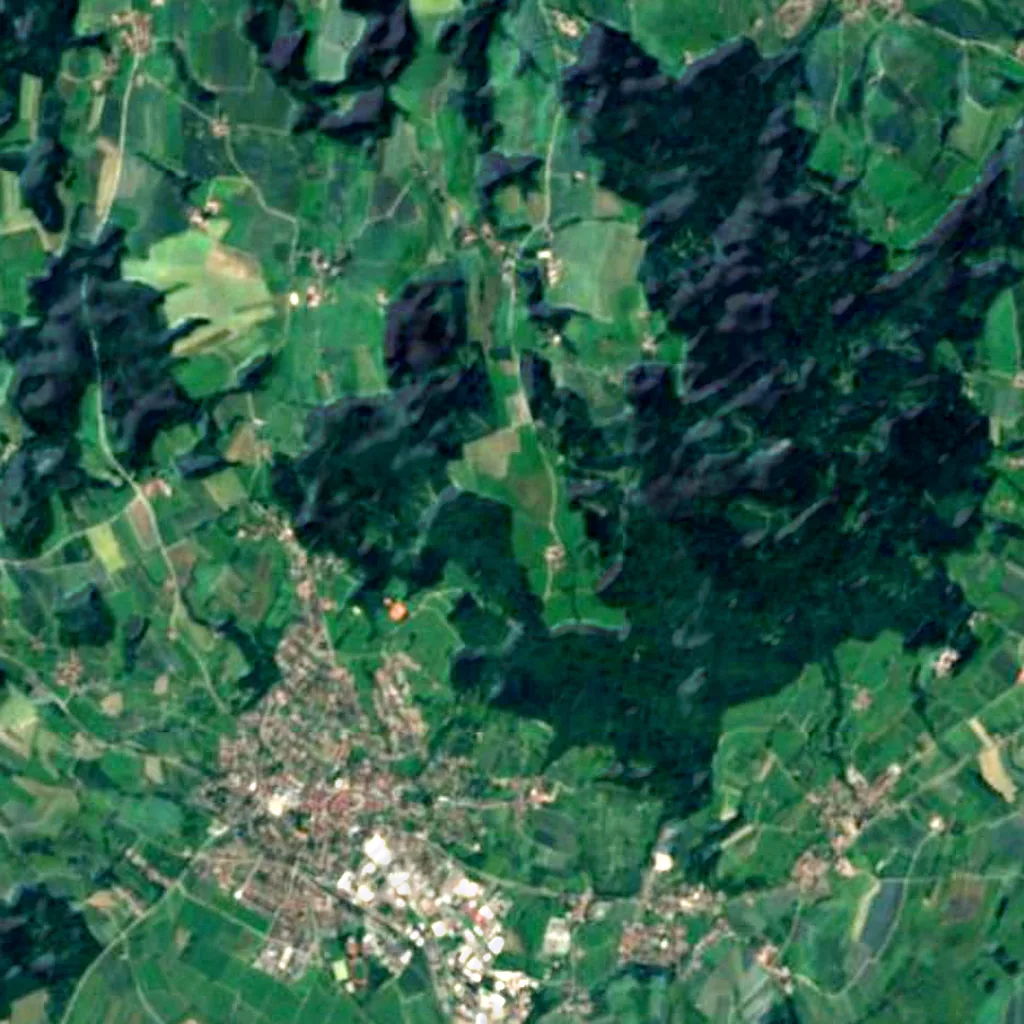Gehrenberg Tower seen from above (Sentinel-2)