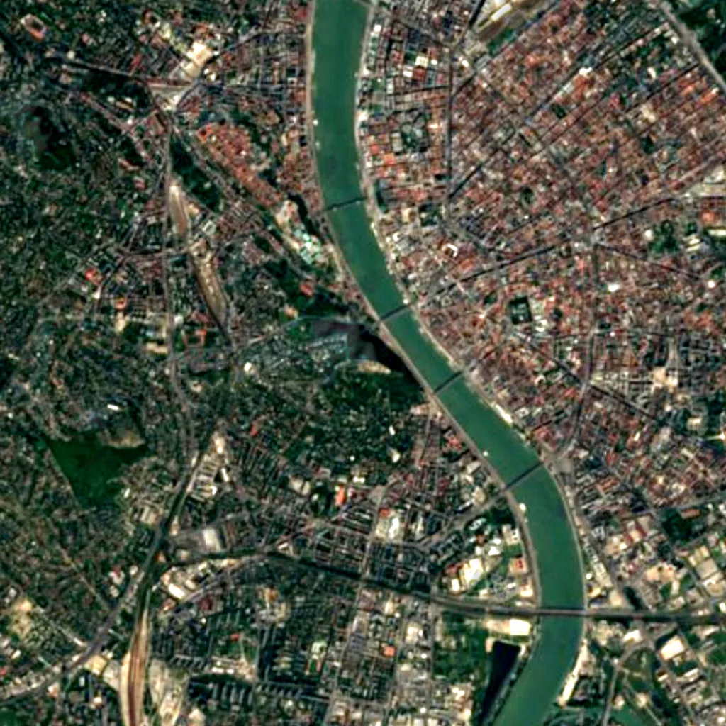 Gellért Hill seen from above (Sentinel-2)