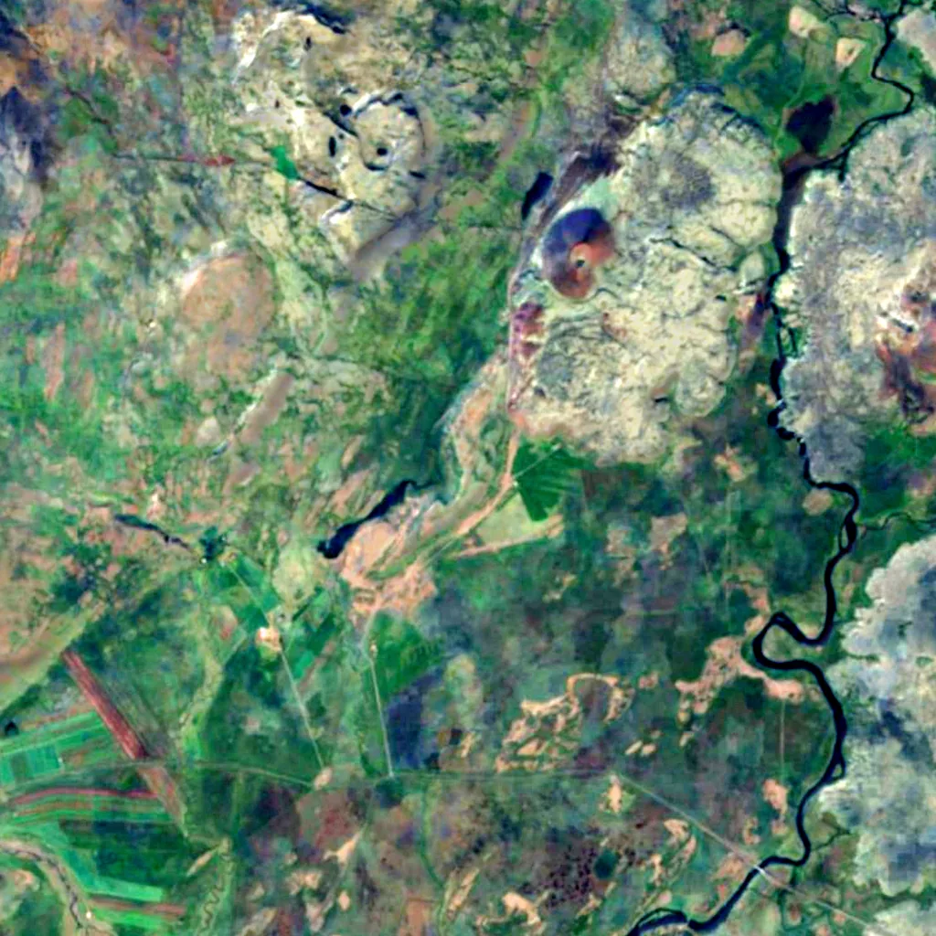 Gerðuberg seen from above (Sentinel-2)