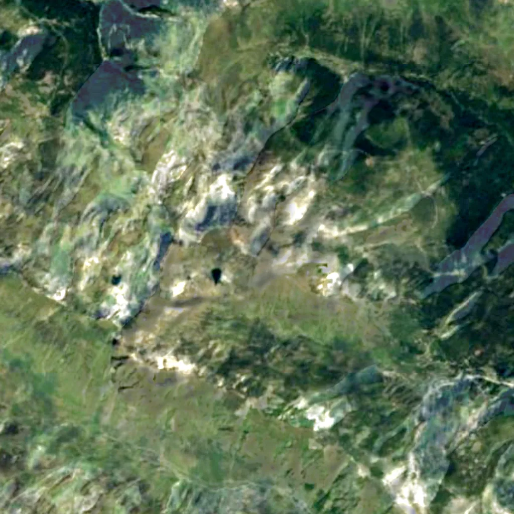 Gjeravica seen from above (Sentinel-2)