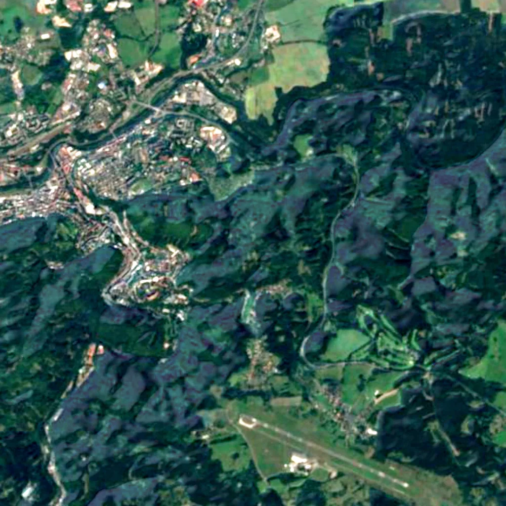 Goethova vyhlídka seen from above (Sentinel-2)