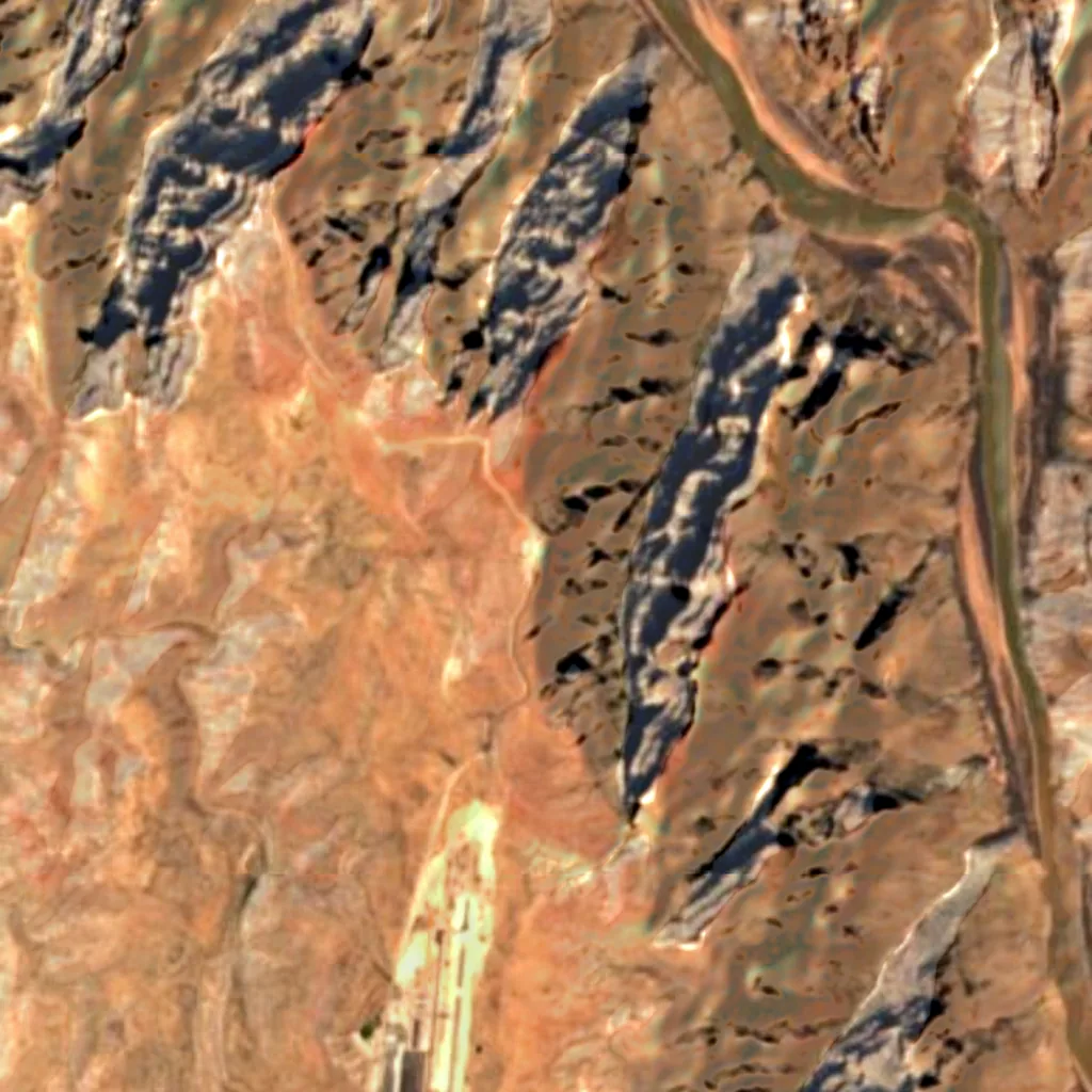 Grand Canyon Skywalk seen from above (Sentinel-2)