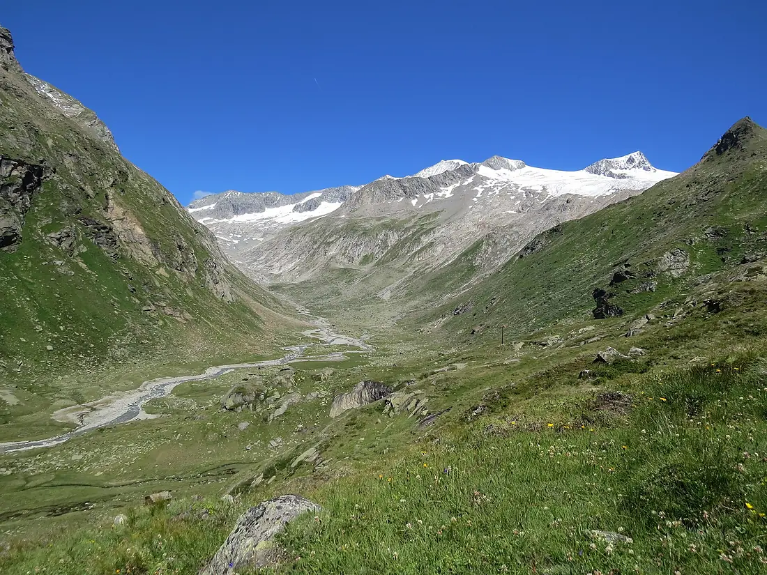 2017-07-15 (099) View from the Johannishütte in Tyrol to Großvenediger, Hohes Aderl and Rainerhorn