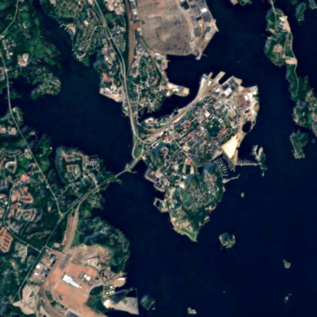 Haukkavuori observation tower seen from above (Sentinel-2)