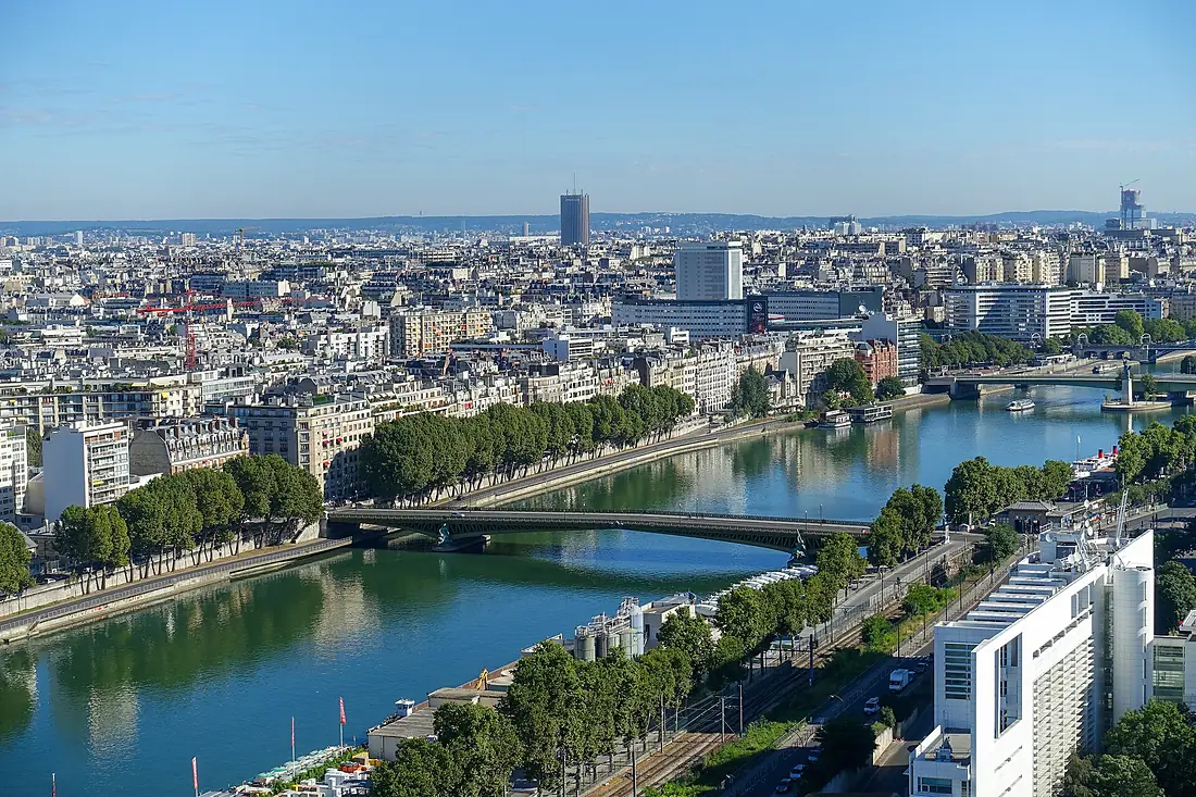 Pont Mirabeau from Ballon Generali, Paris 7 August 2016
