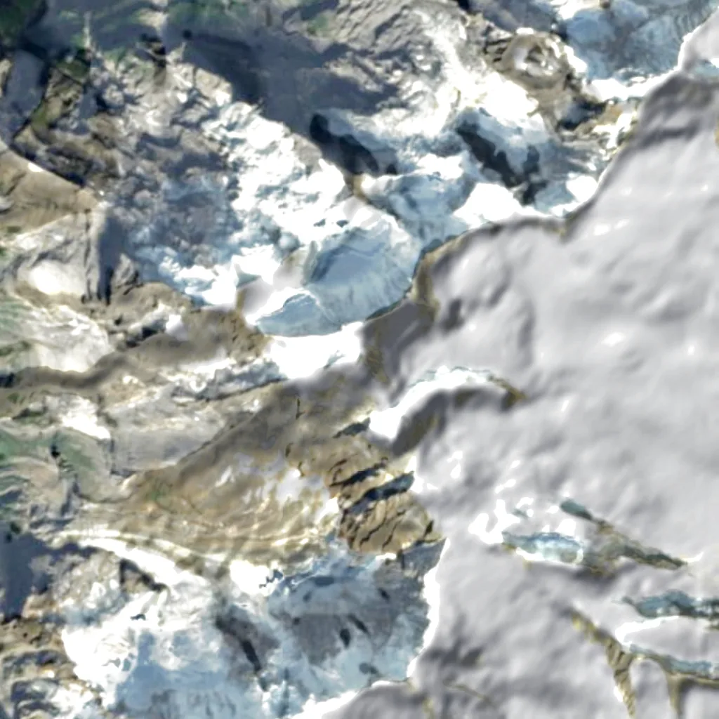 Jungfrau seen from above (Sentinel-2)