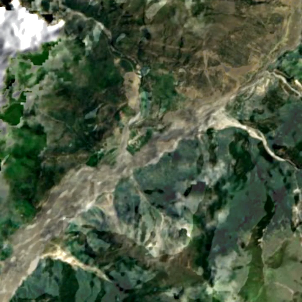 Kali Gandaki Gorge seen from above (Sentinel-2)
