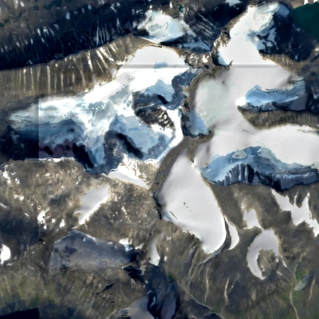 Kebnekaise seen from above (Sentinel-2)