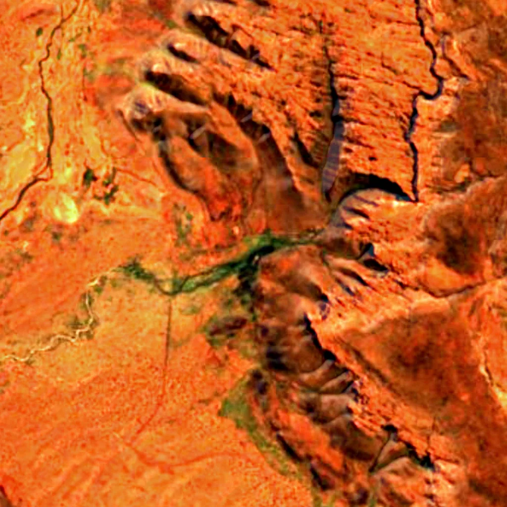 Kings Canyon seen from above (Sentinel-2)