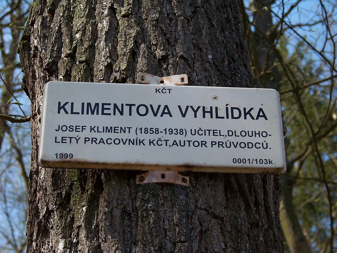 Klimentova vyhlídka, tabulka
