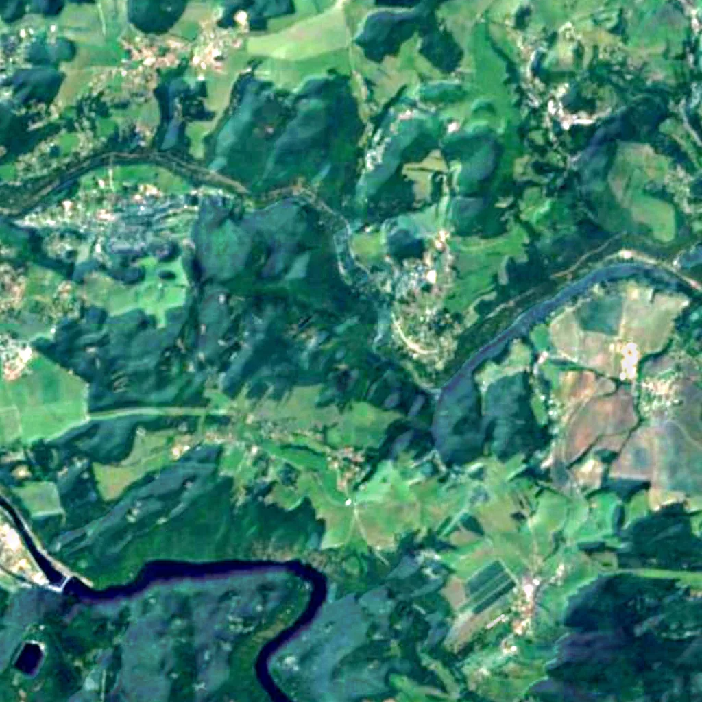 Klimentova vyhlídka seen from above (Sentinel-2)
