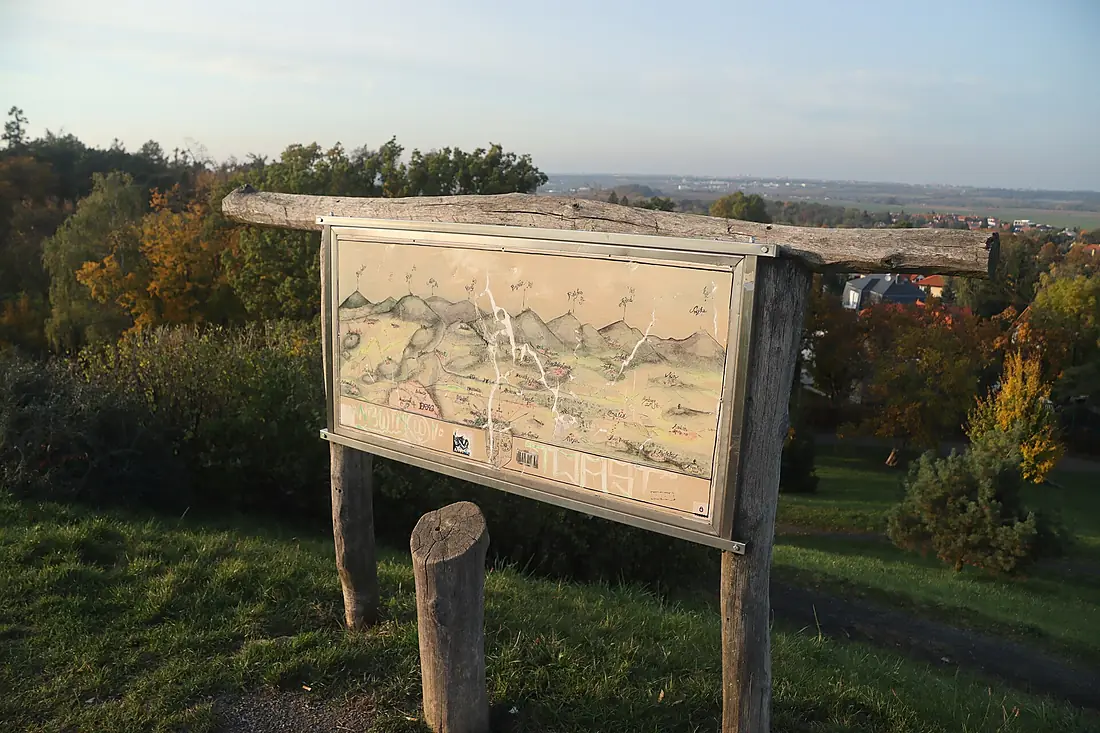 Overview of sign at Koloděje observation point street in Koloděje, Prague