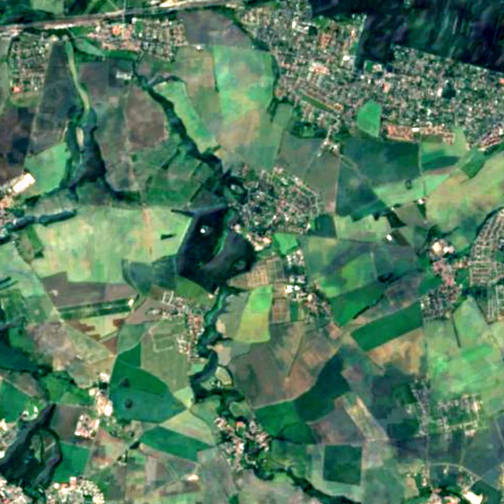 Koloděje viewpoint seen from above (Sentinel-2)