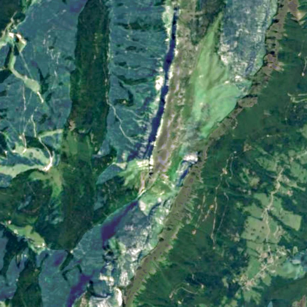 Lances de Malissard seen from above (Sentinel-2)