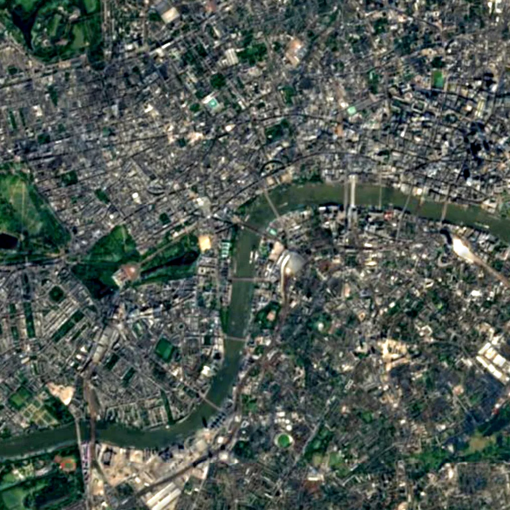 London Eye seen from above (Sentinel-2)