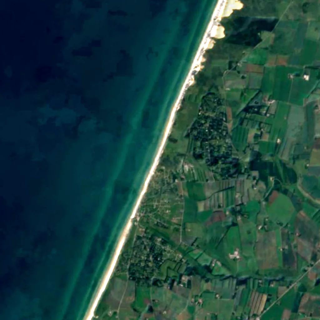 Lønstrup Klint seen from above (Sentinel-2)