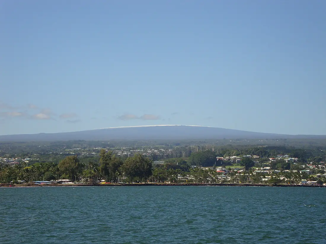 Mauna loa from hilo bay