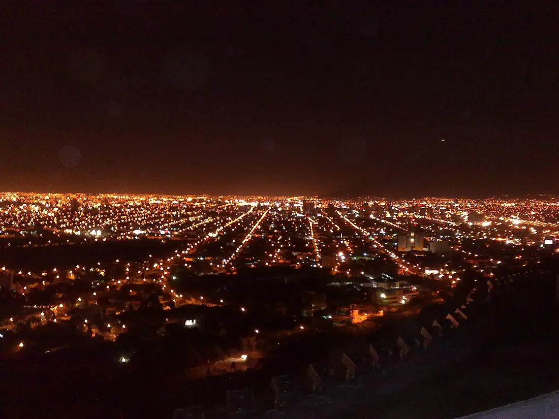 Monterrey at night from el Obispado