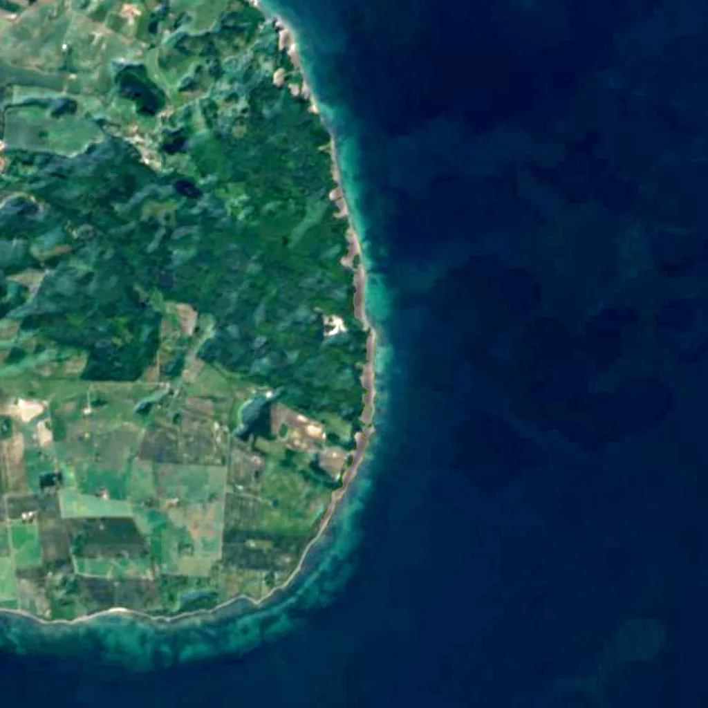 Møns Klint seen from above (Sentinel-2)